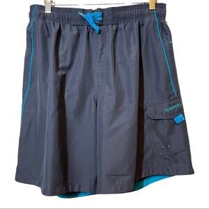 SPEEDO Marina Volley Quick-drying Swim Shorts Large Gray Mens